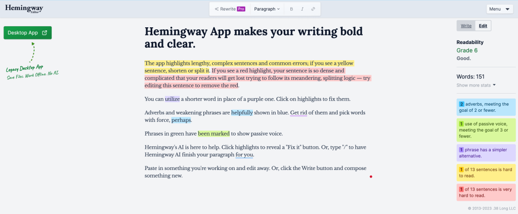 Hеmingway Editor ai essay writer